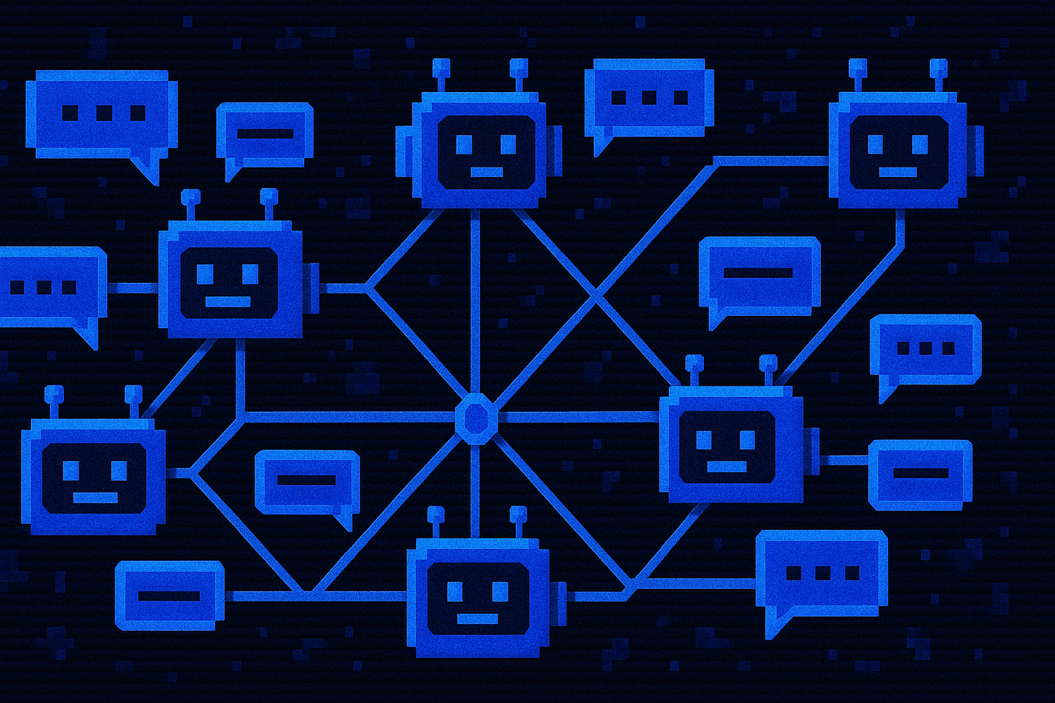 Rede neural representando comunicação entre agentes autônomos